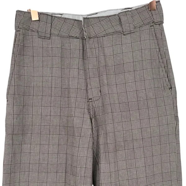 Dickies Womens Brown Glen Plaid Wide Leg Trouser Pants Size 0R Preppy Grunge - Image 7