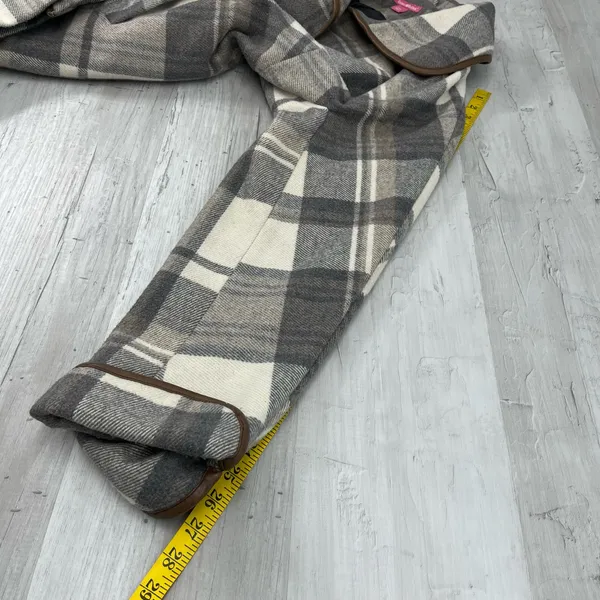 Woman Within Gray Black White Plaid Lined Button Up Winter Jacket Coat 18W - Image 13