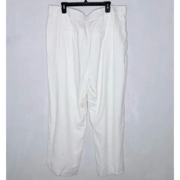 Abercrombie & Fitch White Sloane Linen Blend Pants - Image 9