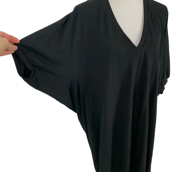 Zara Tunic Dress Small Black Short Sleeve Oversized Casual Modern - Image 4