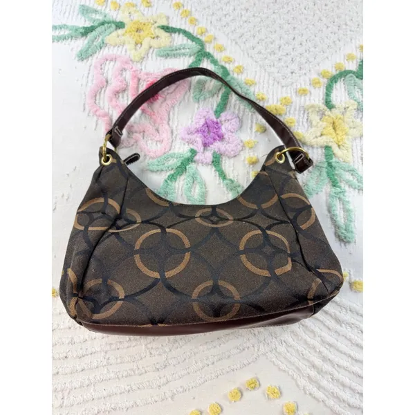 Juici Couture Vintage Mixed-Media Hobo Bag Brown Monogram Croc Snake Print Purse - Image 10