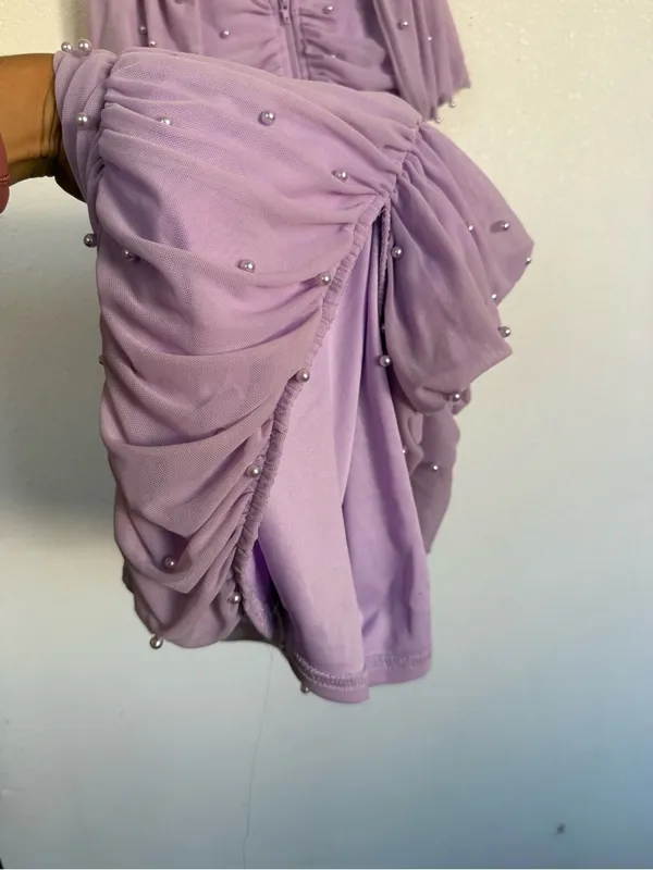 Windsor Lavender Pearl Bodycon Midi Dress NWT XS Bridesmaid Prom Formal - Image 7