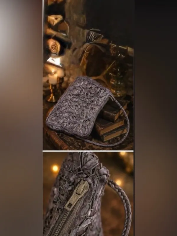 Gorgeous vintage inspired handmade lace inspired open work evening bag - Image 2