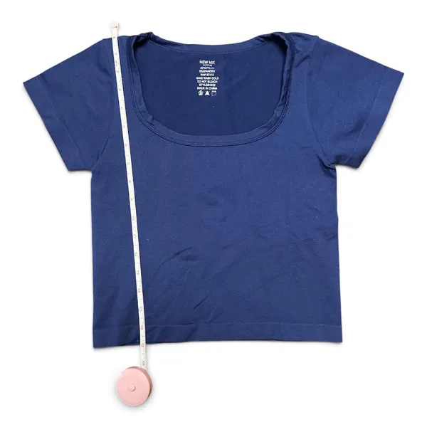 New Mix Cobalt Blue Fitted Scoop Neck Baby Tee Size M - Image 4