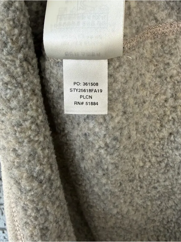 Patagonia Better Sweater 1/4 Zip Fleece Pullover Pelican Cream Size Medium - Image 6