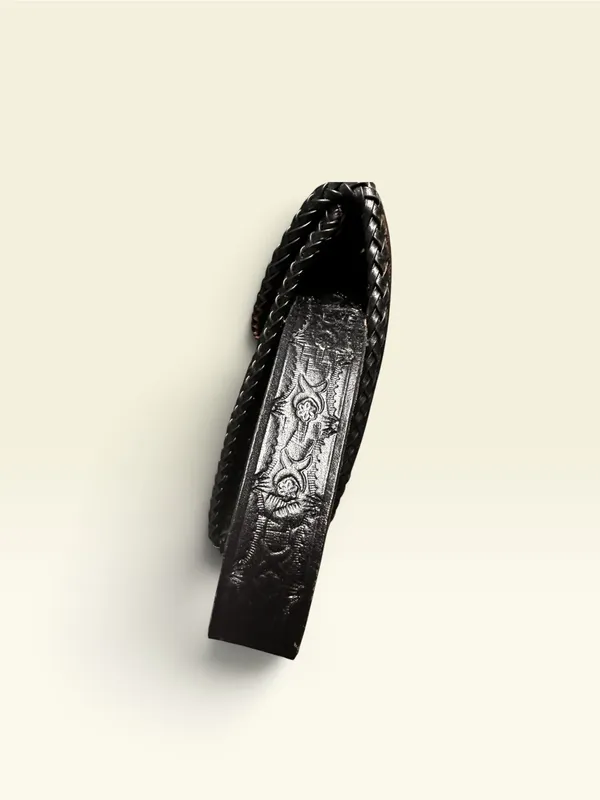 Vtg Hand Tooled Leather Envelope Clutch Wristlet 11" Purse - Image 4