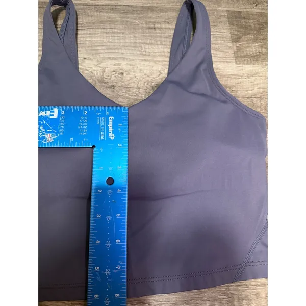 Dark Purple V-Neck‎ Longline Sports Bra Yoga Crop Top XS - Image 8