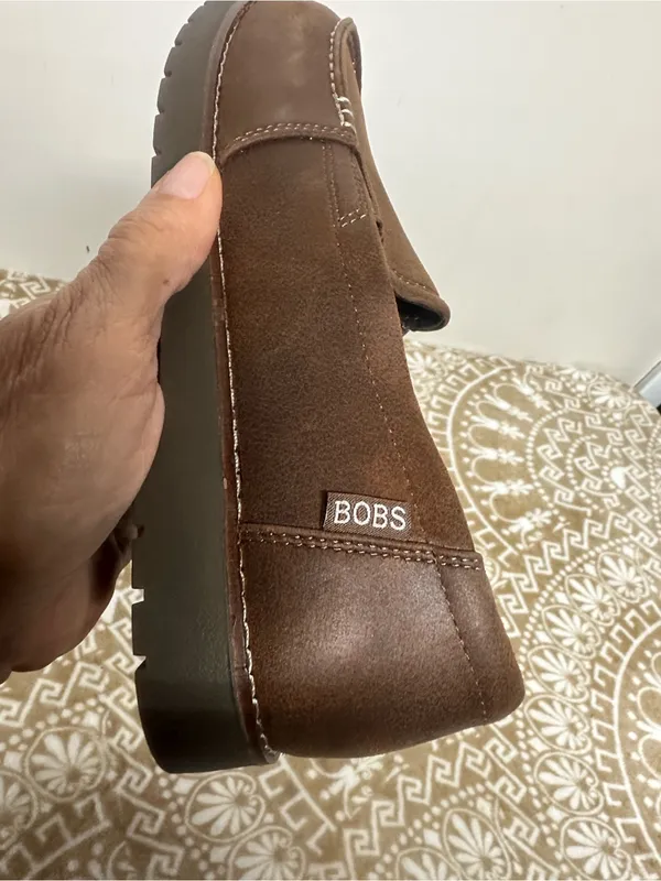 BOBS from Skechers Brown Slip-On Loafers with Contrast Stitching - Image 14