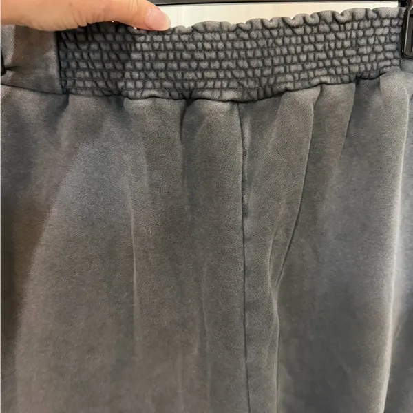 Daily Practice by Anthropologie Charcoal Gray Wide Leg Pull-On Sweats Small - Image 4