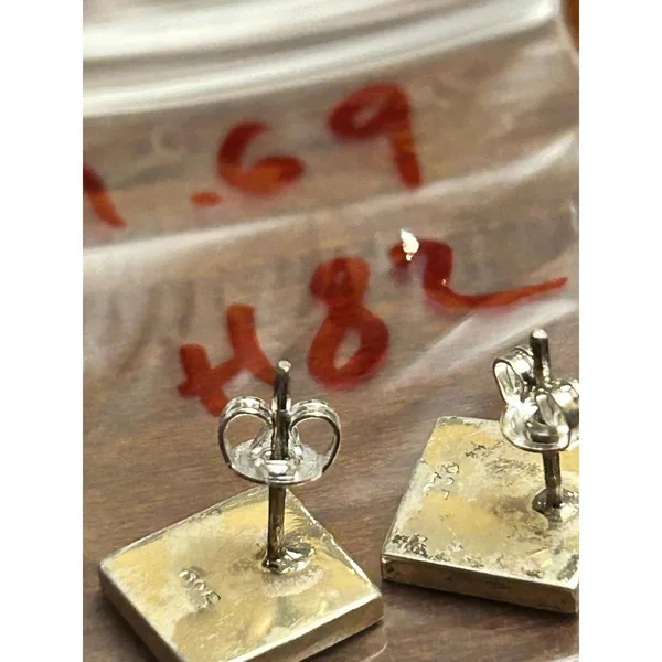 925 sterling silver earrings 1.69g h82 stud - Image 6
