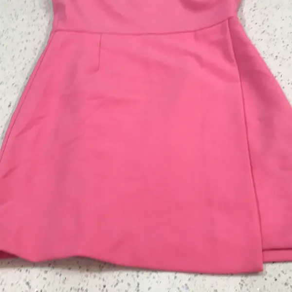 French Connection Whisper Sleeveless Asymmetric Hem Pink Mini Dress size 4 - Image 4