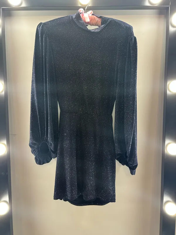 Lucy in the Sky Navy Blue Mini Dress Long Sleeve - Image 4
