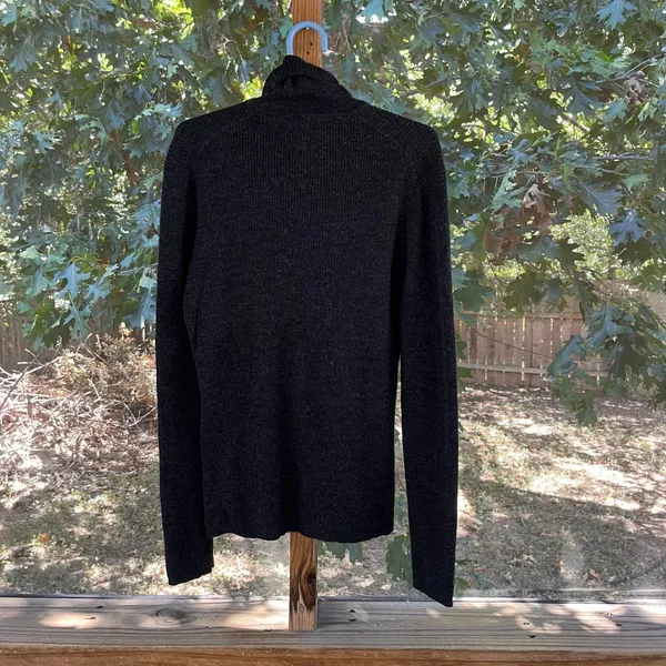 J.Crew Women's Vintage Charcoal Grey 100% Merino Wool Turtleneck Sweater Size M - Image 2