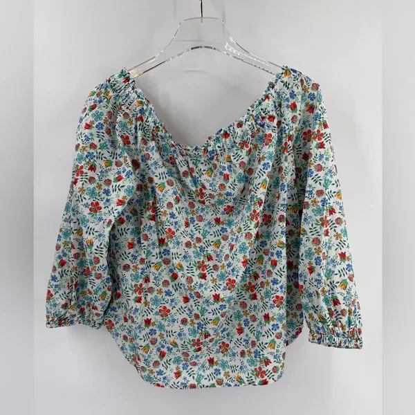 J. Crew Liberty Fabric Edenham Floral‎ Off The Shoulder Blouse Size 8 - Image 3