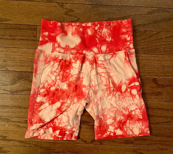 Yeoreo Pink Tie Dye Booty Scrunch Workout Shorts - Image 4