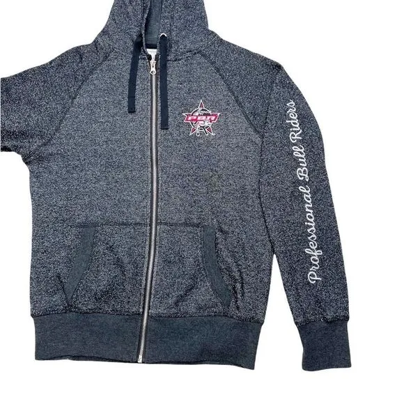 PBR Professional Bull Riders Grey Silver‎ Metallic Full Zip Jacket Size Small - Image 3