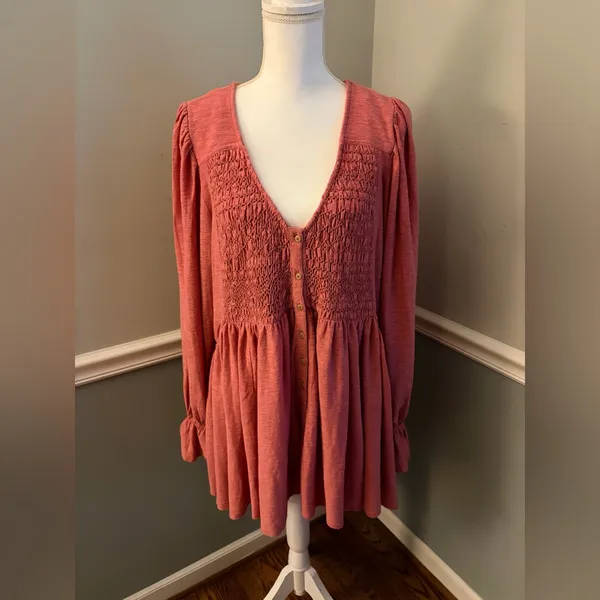 Free People “Don’t Call Me Baby” Thermal Tunic Dress – Rosie – Size Large - Image 4
