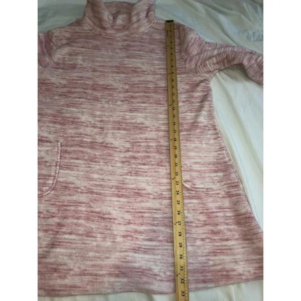 Stan Herman Lounge Set Pajamas Size L Pink Plush Cozy Pockets Long Sleeves - Image 6