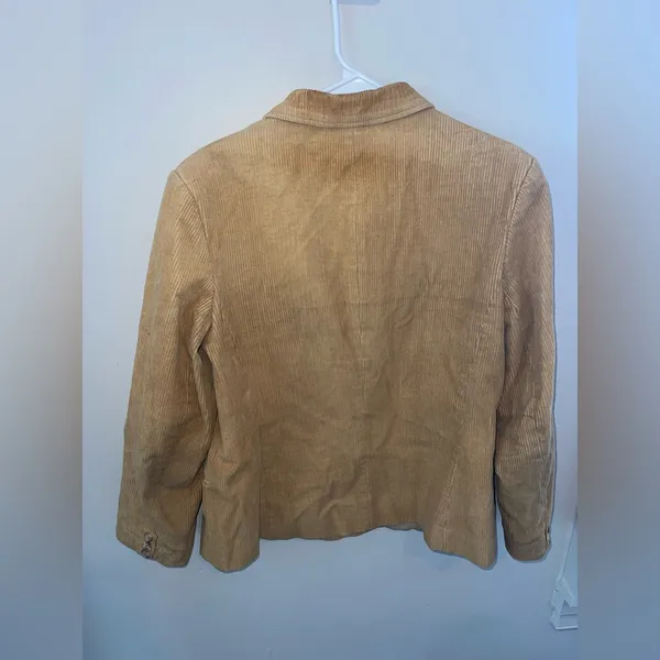 Vintage Tan Corduroy Women's Jacket Size 14 AS IS - Image 2