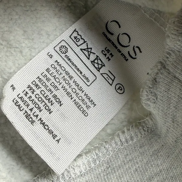 COS Womens‎ Heather Gray Cotton Blend Crewneck Sweatshirt Size Medium Minimalist - Image 6