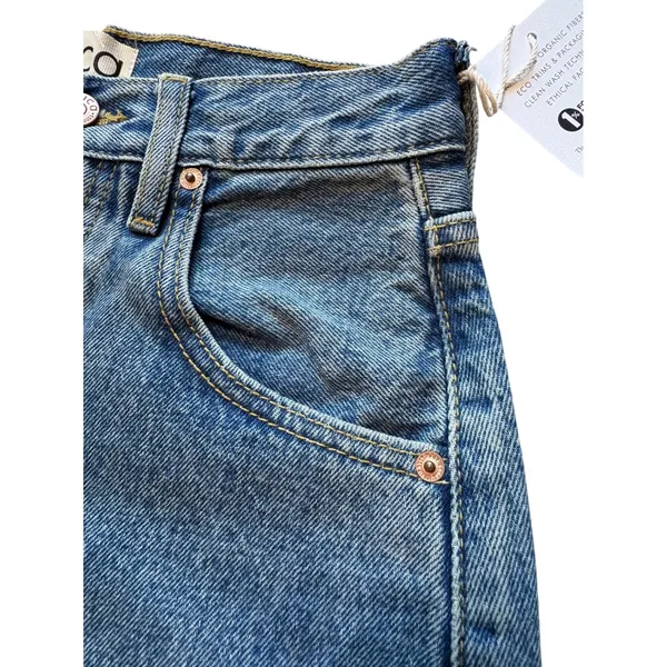 Etica Cassel Ultra High Barrel Jeans Women's Size‎ 24 BlueStone Wash Denim - Image 5