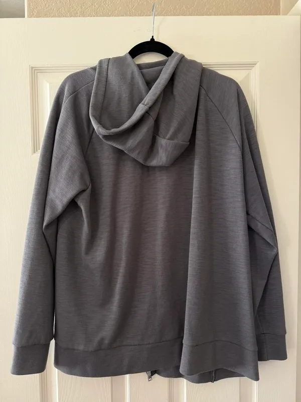 Nike Grey Zip Up Hoodie - Image 6