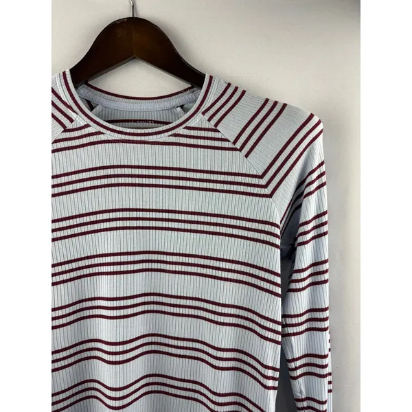 Women’s Offline by Aerie Small Sky Blue Long Sleeve w/ Red Stripes - Image 2