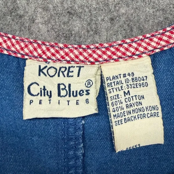 Vintage Koret‎ City Blues Petites Denim Dress Blue Novelty Patriotic Picnic Sz M - Image 11
