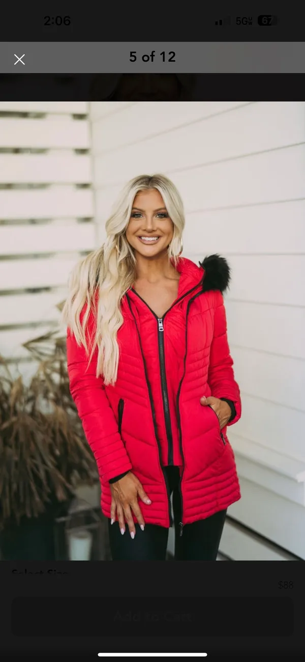 These Three Boutique Red Coat - Image 3