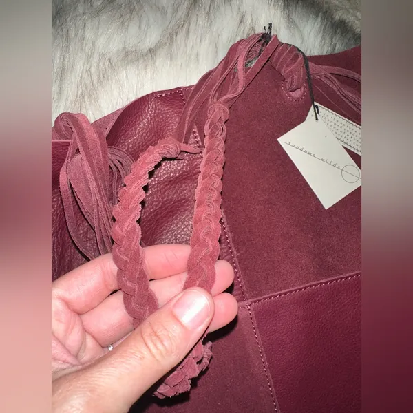 NWT Free People + Sundown Wilds Suede Nubuck Burgundy Bag - Image 5