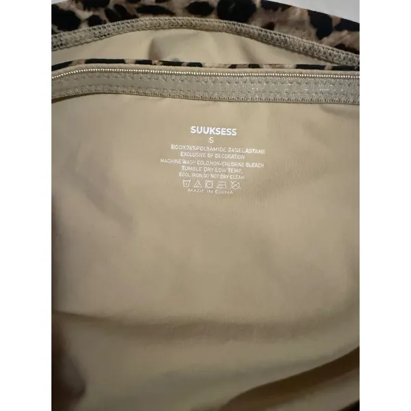 Leopard Print Tube Top Strapless Animal Pattern Stretch‎ Bodice Tan Brown Black - Image 9