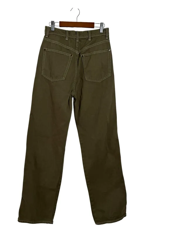 Reformation Cowboy High Rise Straight Jeans Kalamata Green Size 26 - Image 8
