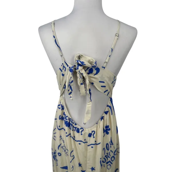 Paper Heart Vino Maxi Dress XL Coastal Resort Summer Wine Beach Cruise Open Back - Image 9