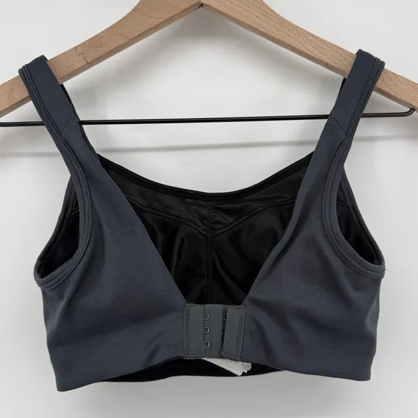 Brooks Moving Comfort Fiona Wireless Sports Bra Black Gray 30D Hook Loop 350064 - Image 2