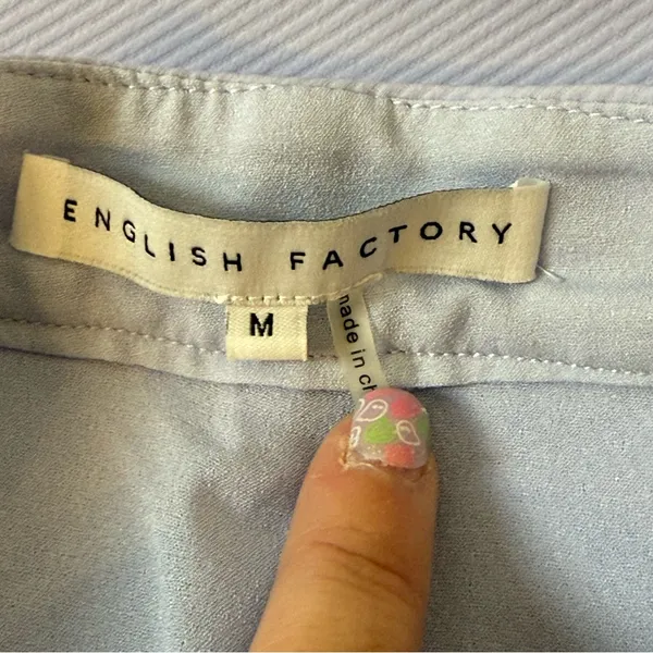 English Factory Striped Scallop Hem Shorts Lilac Medium Feminine Coquette Pastel - Image 3