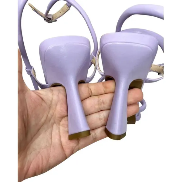 BP Sandals Womens Size 5.5 Lilac‎ Wraparound Square Toe Strappy Heels - Image 4