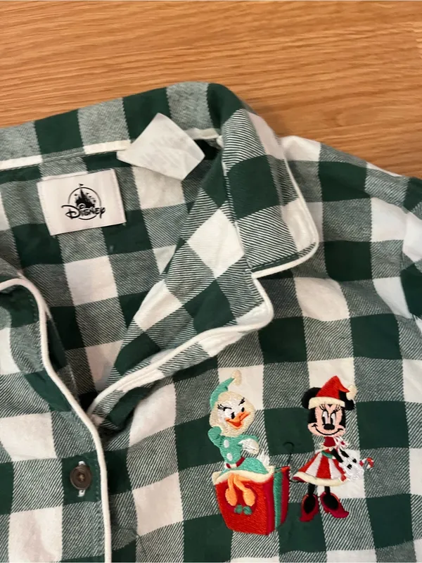 Disney Green and White Buffalo Check Women's Pajama Set - Image 3