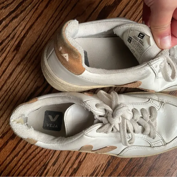 Veja White and Tan Sneakers 5 - Image 4
