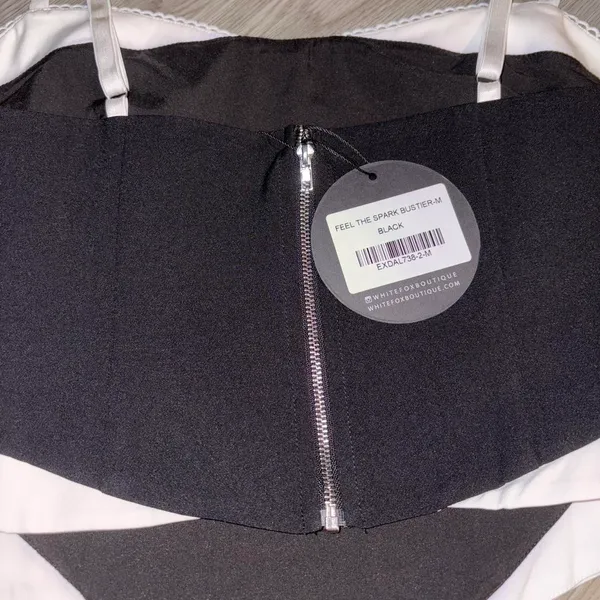 White Fox Boutique Black The Feel Spark Bustier Top - Image 4