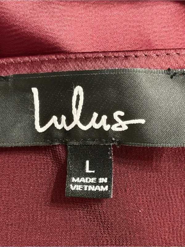 Lulus Women’s Touch of Heaven Burgundy Satin Sleeveless Jumpsuit size Large - Image 5