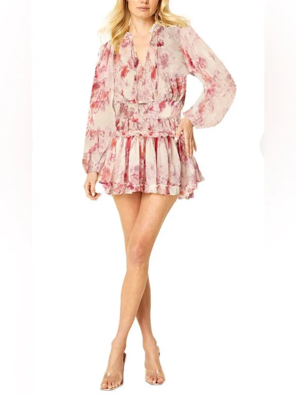 MISA Los Angeles Lorena Dress in Abstract Rose Flora Medium - Image 14