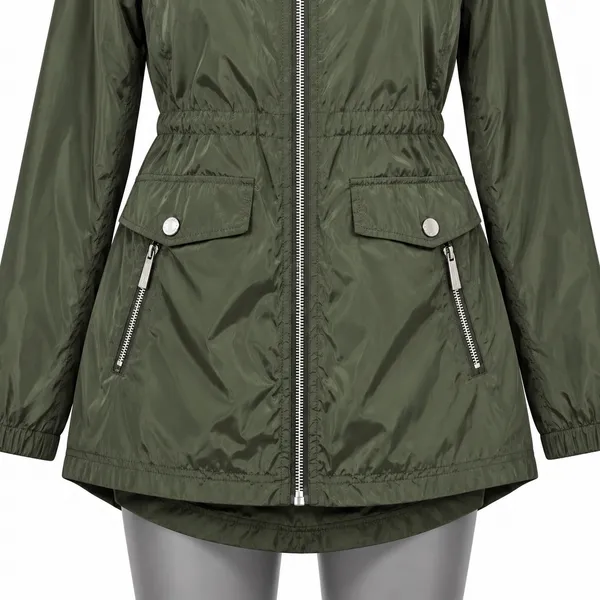 Michael Michael Kors Womens Olive Green Hooded Anorak Jacket Size S - Image 6