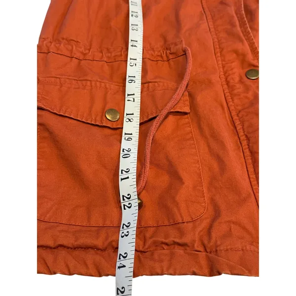 Love Tree Womens Burnt‎ Orange Utility Vest Sherpa Lined Cotton Full Zip Large L - Image 7
