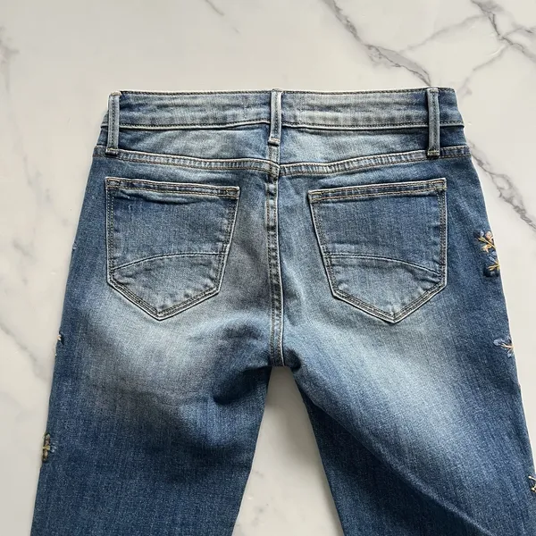 Anthropologie DRIFTWOOD Kelly Bootcut Jeans 25 Floral Embroidery Mid Rise Boho Cowgirl Chic - Image 8