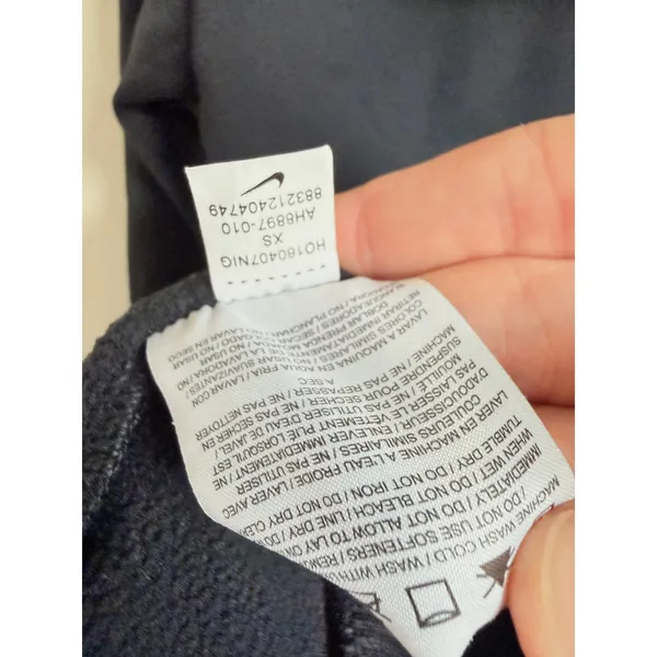 Nike Womens Hoodie XS Black Poly Blend AH8897-010 Full Zip Swoosh Logo - Image 7
