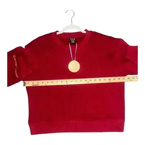 Laila Ali‎ Red Cable Knit Sweater, Large - Image 5