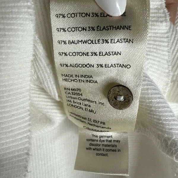 Free People We The Free M Henley Long Sleeve Top Ivory Casual Stretch - Image 8
