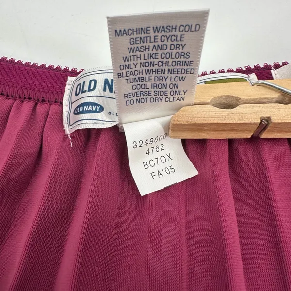 VTG Old Navy Skirt Womens S Berry Velvet Low Waist Pleats Lace - Image 5