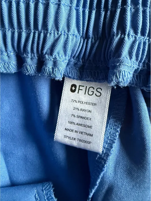 FIGS Technical Collection Light Blue Scrub Pants XXS - Image 11