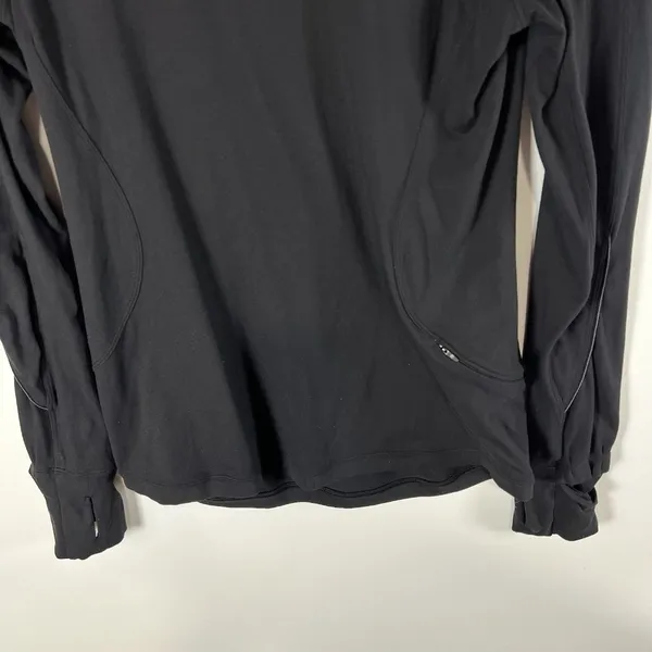 Lululemon Women's Extra Mile Rulu‎ Crew Neck Long Sleeve Top Black Size 6 Yoga - Image 3